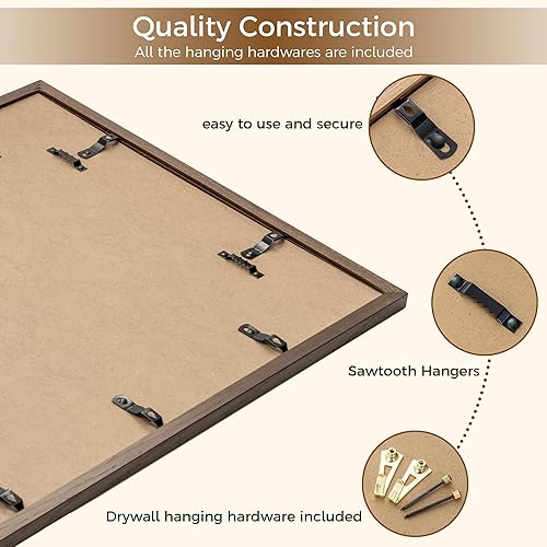 Miniatura 88 de Fun Memories Portarretratos de metal de 16 x 20 pulgadas con paspartú de 11 x 14 pulgadas, acabado de aluminio cepillado, parte delantera de vidrio