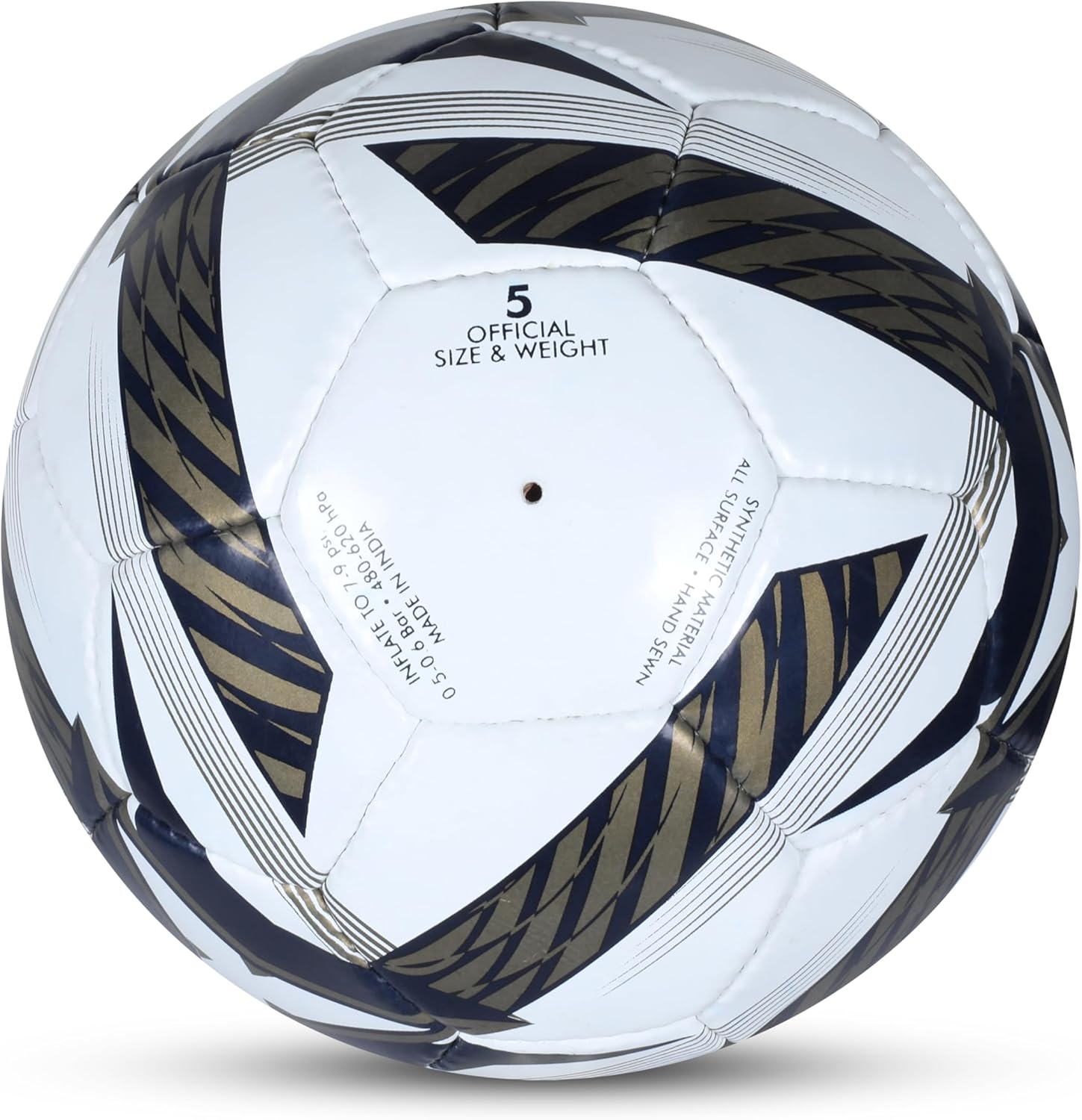 NIVIA Shining Star - 2022 Football/Rubberized Stitched Football/32 Panels/International Match Ball/Size - 5 (Black & White)
