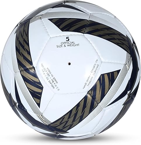 Miniatura 7 de NIVIA Shining Star - Fútbol 2022/Fútbol cosido de goma/32 paneles/Adecuado para terreno duro sin hierba/Balón de partido internacional/Balones de