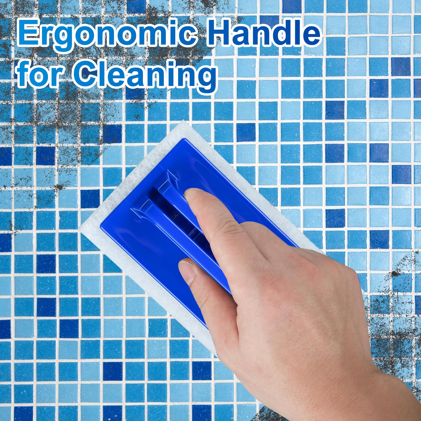Spazzola Pulizia Piscina Éponges Magiques Piscine 2pcs Avec Poignée - Nettoyage Spa, Baignoire - Bleu Nettoyage Carrelage Baignoire