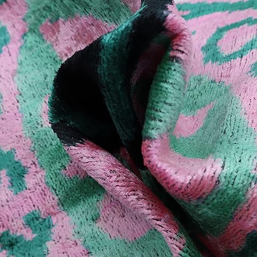 Miniatura 8 de CANVELLO Almohada decorativa geométrica verde y rosa hecha a mano con relleno de plumón funda de cojín cuadrada de seda de terciopelo suave para