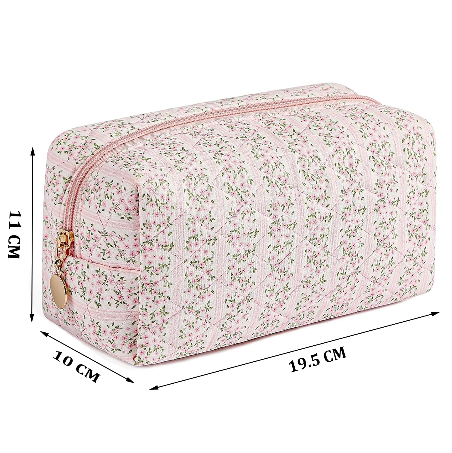 INOVERA (LABEL) Stylish Makeup Storage Pouch for Womens & Girls - Ladies Portable Travel Cosmetic Brushes Holder Kit (Pink)