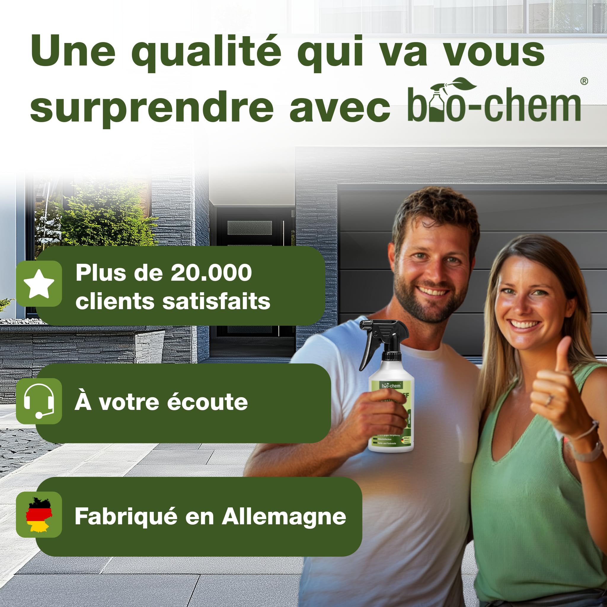 bio-chem Produit nettoyant renovateur plastique 2 x 500ml | Spray de nettoyage PVC, fenêtres, cadres de fenêtres, radiateurs, meubles de jardin