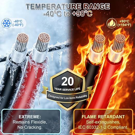 Cable solar 10 AWG 30 pies negro y rojo iGreely miniatura 5