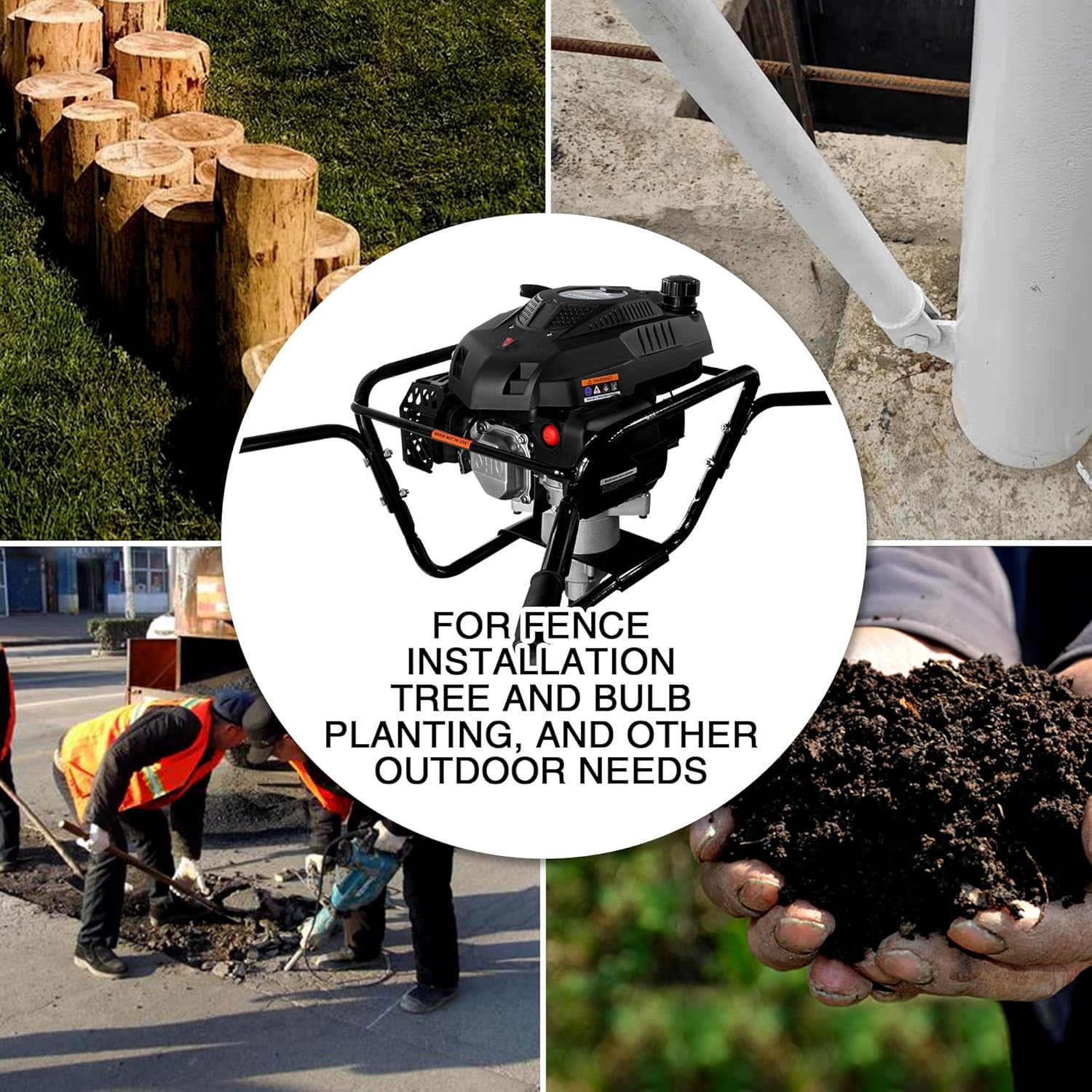 2 Man Earth Auger Powerhead 185cc 4Cycle Post Hole Digger