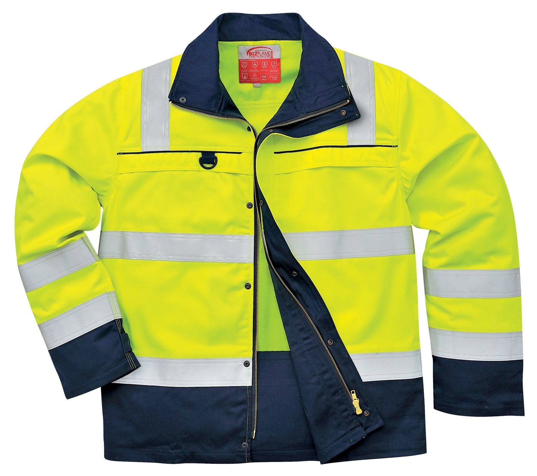 Portwest FR61 Giacca Multi Norme ad Alta Visibilità, Taglia XL, Giallo/Navy