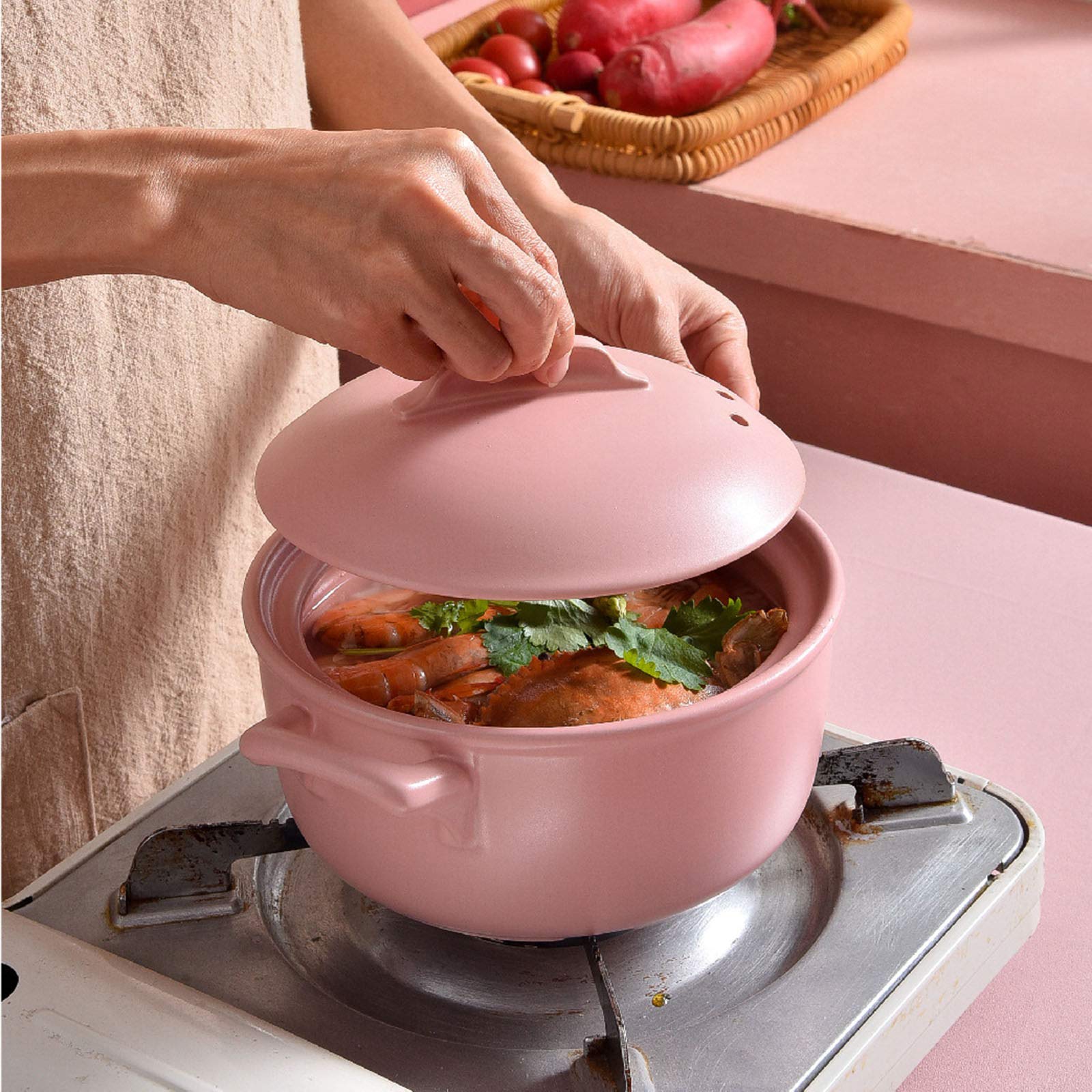 Amazon.co.jp: 土鍋、和石炊飯器、鍋、蒸し煮​​用耐熱棒鍋