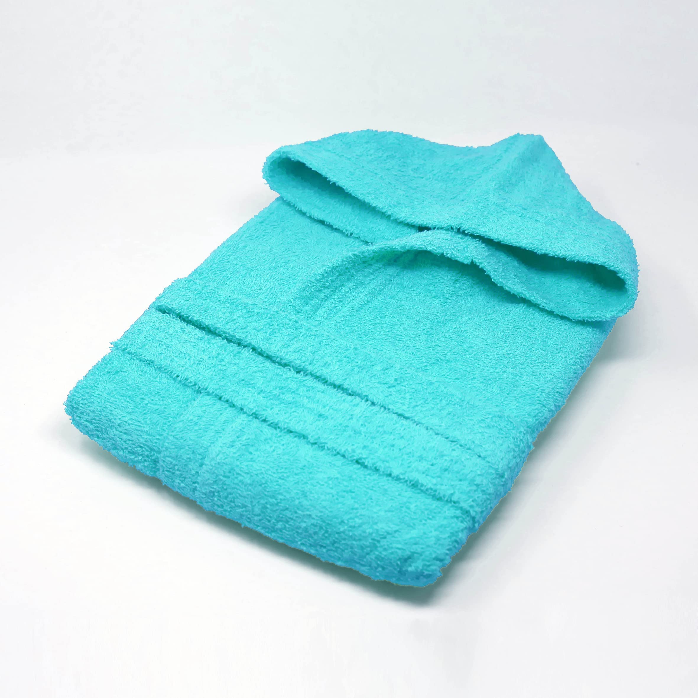LEBENGOOD - Szlafrok dziecięcy unisex, 100% bawełna OEKO-TEX®, 400 g/m² frotte, kaptur, pasek, 2 kieszenie