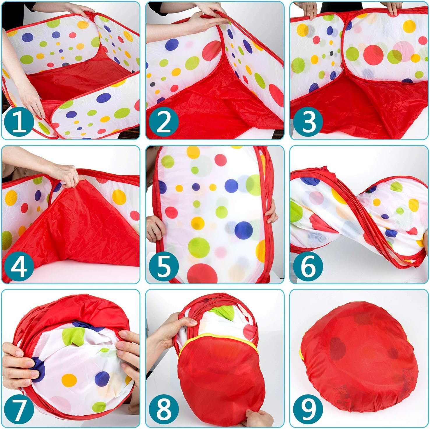 Baby Bällebad, Φ120CM Faltbar Bällepool Pop Up Zelt Kinderspielzelt mit Aufbewahrungsbeutel für Bällebäder Babybälle, 3+ Monate Baby Kinder (Bälle Nicht Inbegriffen) Spielzeug