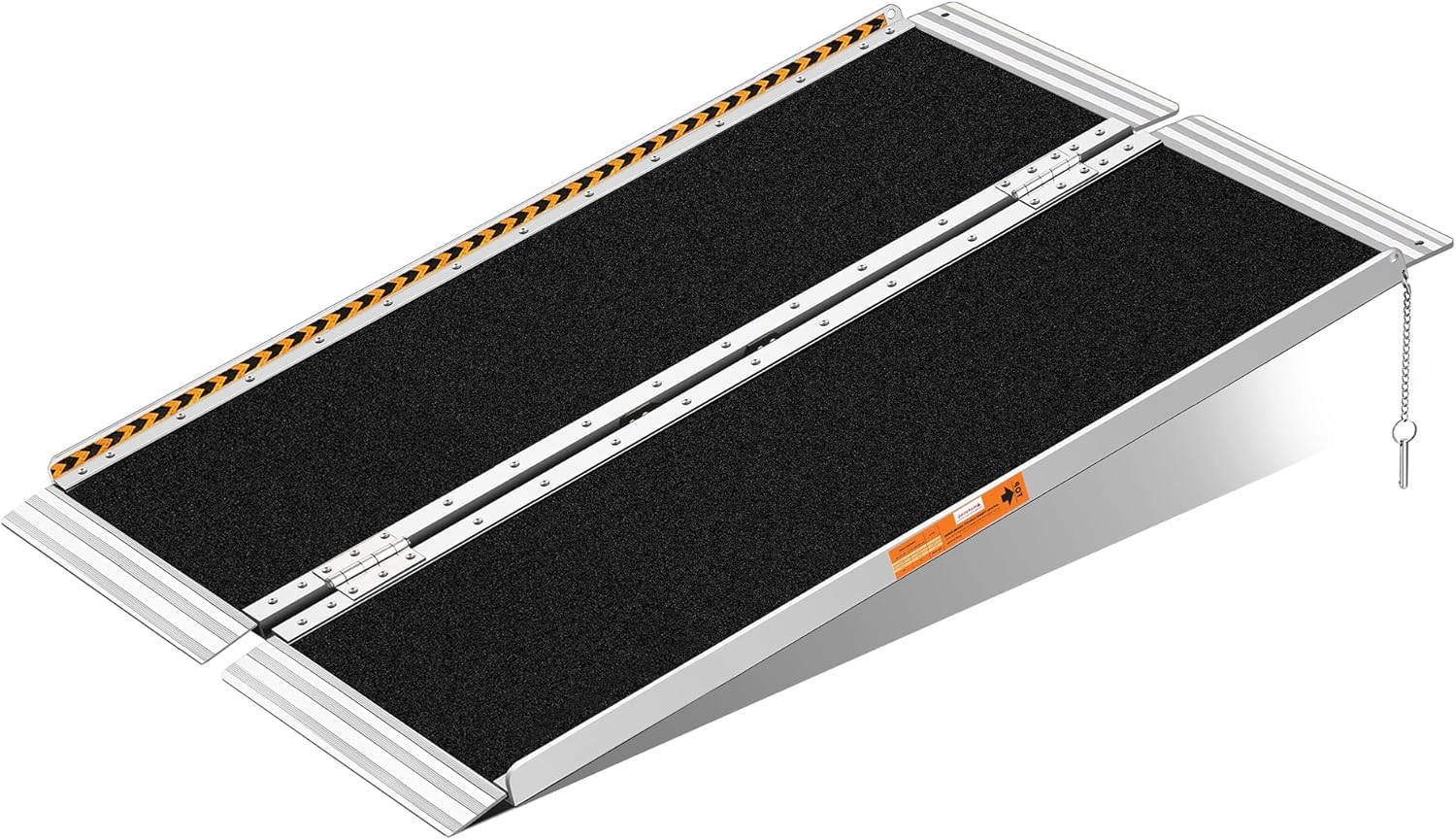 FACHNUO 4 Feet Portable Wheelchair Ramp, Non-Skid Aluminum Handicap Ramps with Handle, Folding Threshold Wheel Chair Ramp for Home Steps, Stairs, Entry, Threshold, Curbs, Stairs, 800LBS Capacity Aluminum 4FT(Using height 4-12'')