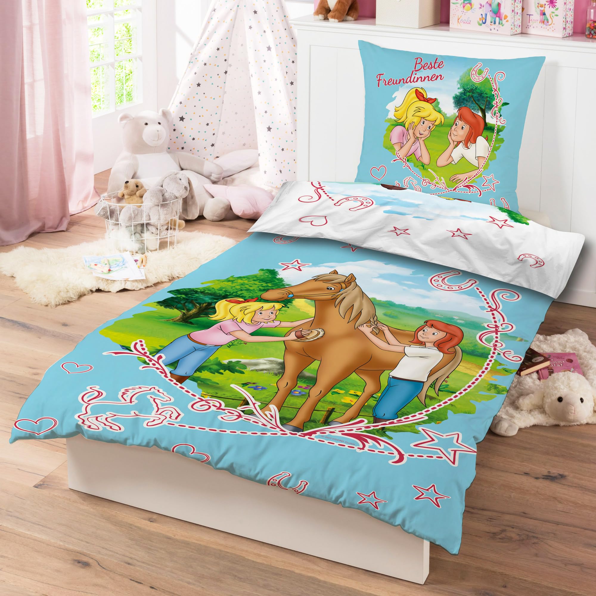 Lvarno Home Knderbeddengoed Edel-Renforcé, 140 x 200 cm (Blauw) - Nu