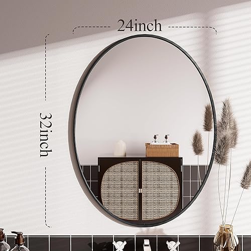Miniatura 4 de Espejos ovalados, espejos ovalados de baño, espejo de baño de 24 x 36 pulgadas, espejos decorativos de pared, espejos de baño para sobre el