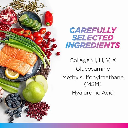 Miniatura 3 de Livingood Daily Colágeno + apoyo articular, péptidos de colágeno múltiple alimentado con pasto I III V X con ácido hialurónico, suplemento de apoyo