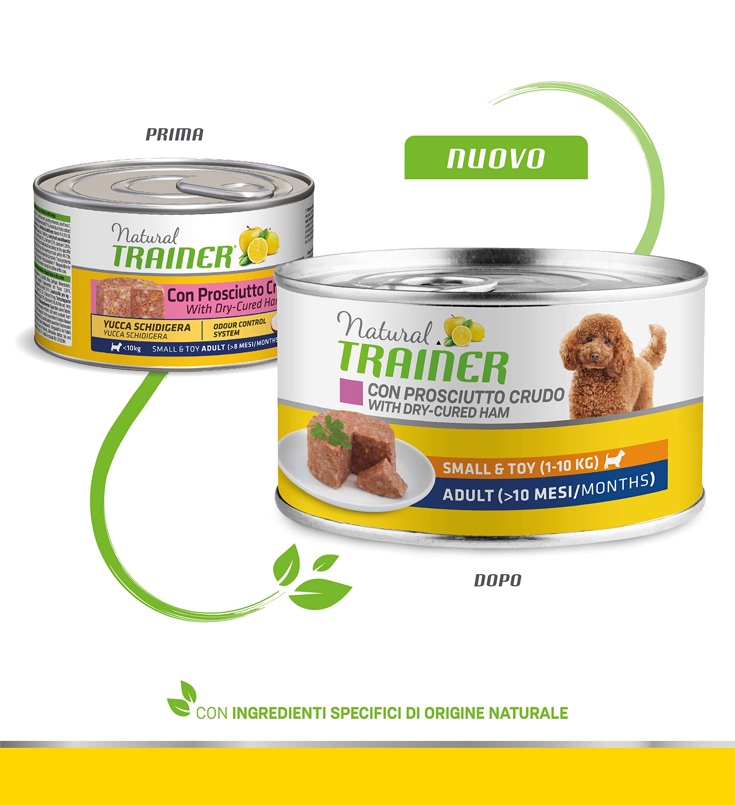 Natural Trainer Small & Toy Cibo Umido per Cani con Prosciutto Crudo 24 x 150 g
