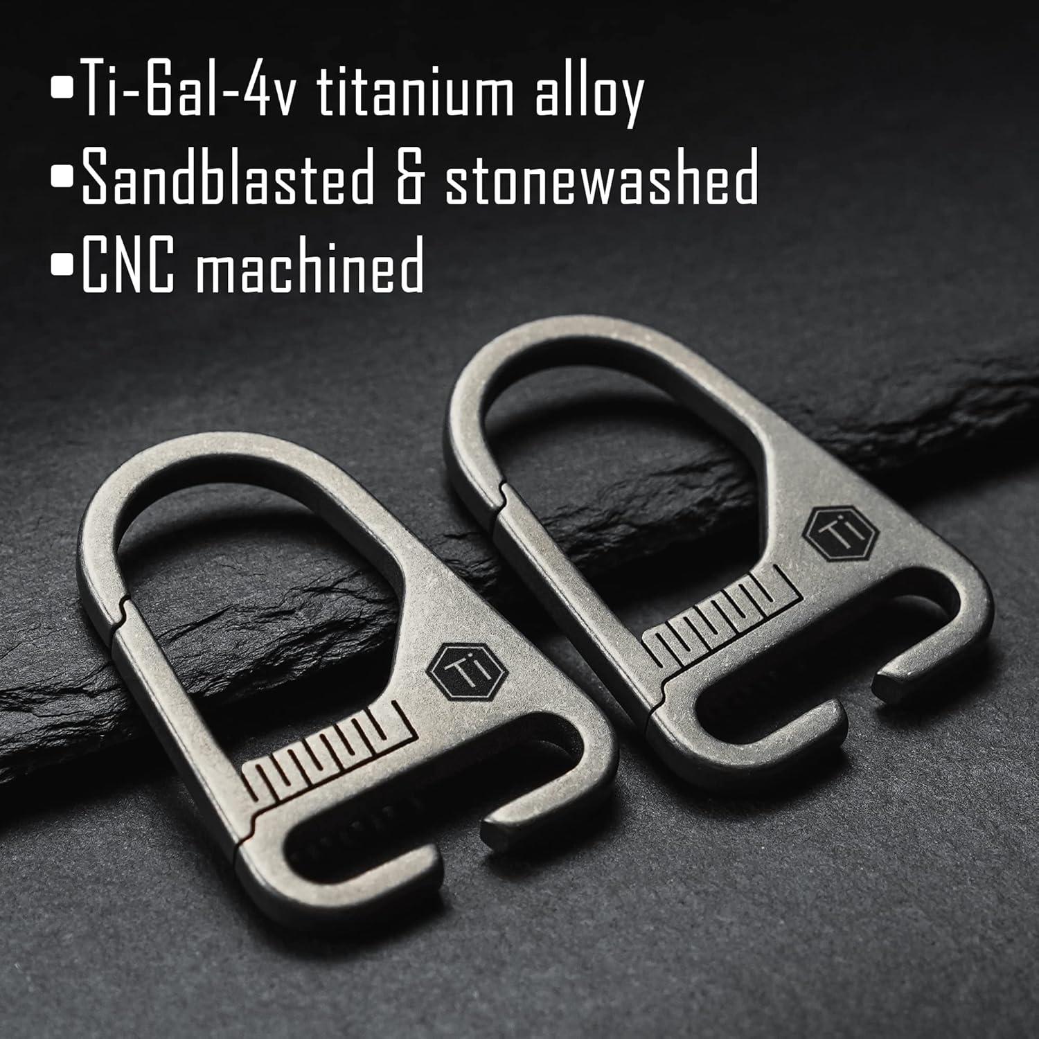 KeyUnity KB00 Titanium Sling Clip Hook, Snap Clasp Carabiner for Keychain, Molle Bag & Shoulder Strap (Sandblasted) - Image 6