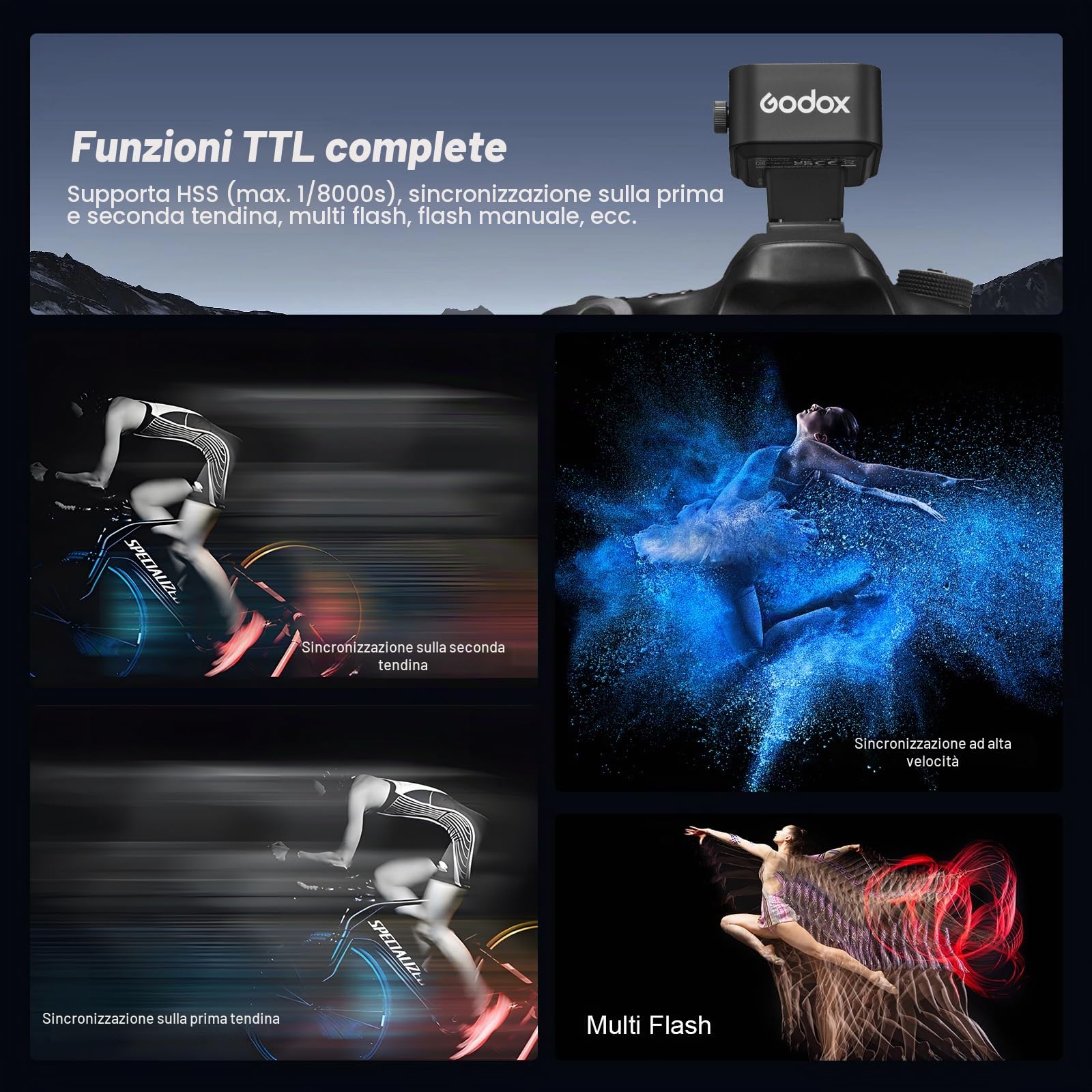 Godox X3-S X3S Wireless Flash Trigger Trasmettitore Flash Touch Screen OLED per Fotocamere Sony 2.4GHz Wireless 1/8000S HSS TTL Tcm Funzione Batteria Ricaricabile Trigger Remoto per Sony