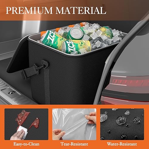 Miniatura 5 de HOTOR Bolsa térmica para organizador de maletero, enfriador portátil para organizador de automóvil, enfriador de automóvil a prueba de fugas para