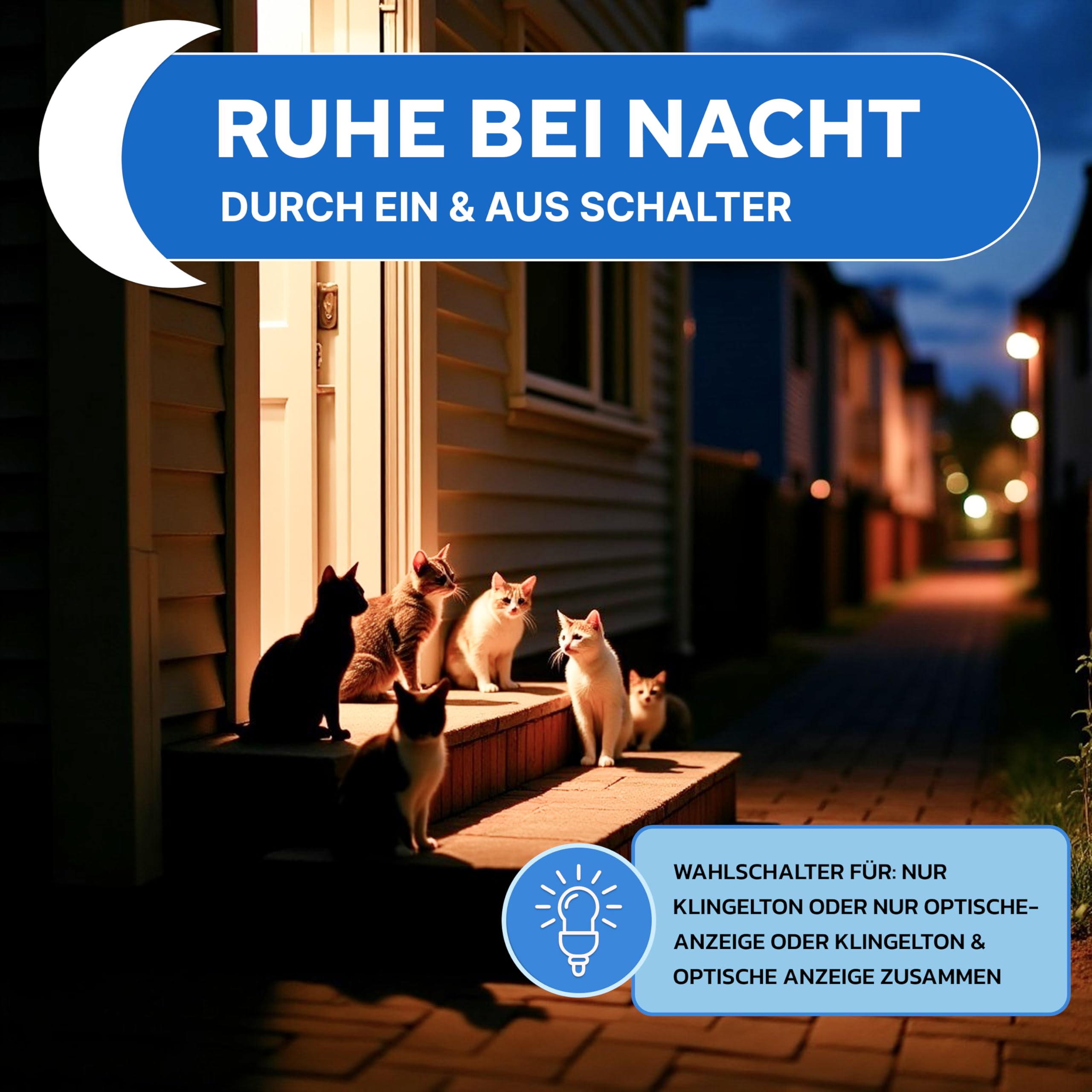 m-e Katzenklingel Matte – Funk-Klingelmatte für Katzen – Bewegungssensitiv – Katzenklingel mit Bewegungsmelder für Außen & Innen – 56 x 36 cm, kabellos mit Funk-Empfänger