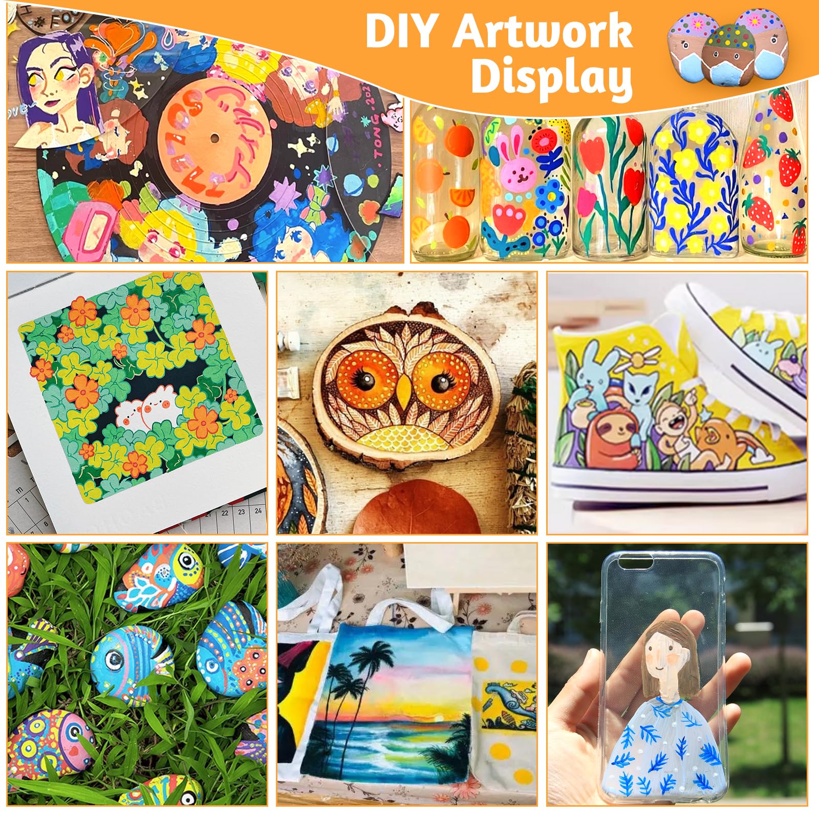 Lot De 24 Marqueurs De Peinture Acrylique à Pointe Pinceau Souple