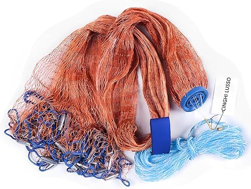 Miniatura 2 de Redes de pesca, líneas de neumáticos, hecha a mano, red de tiro para agua salada, ideal para pesca de 4 pies a 12 pies (radio), red de fundición de