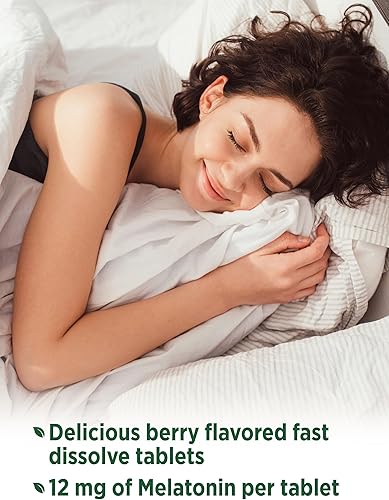 Miniatura 3 de Melatonina de disolución rápida  12 mg  120 tabletas  Sabor natural de bayas  Suplemento vegetariano, sin OMG y sin gluten  por Nature's Truth