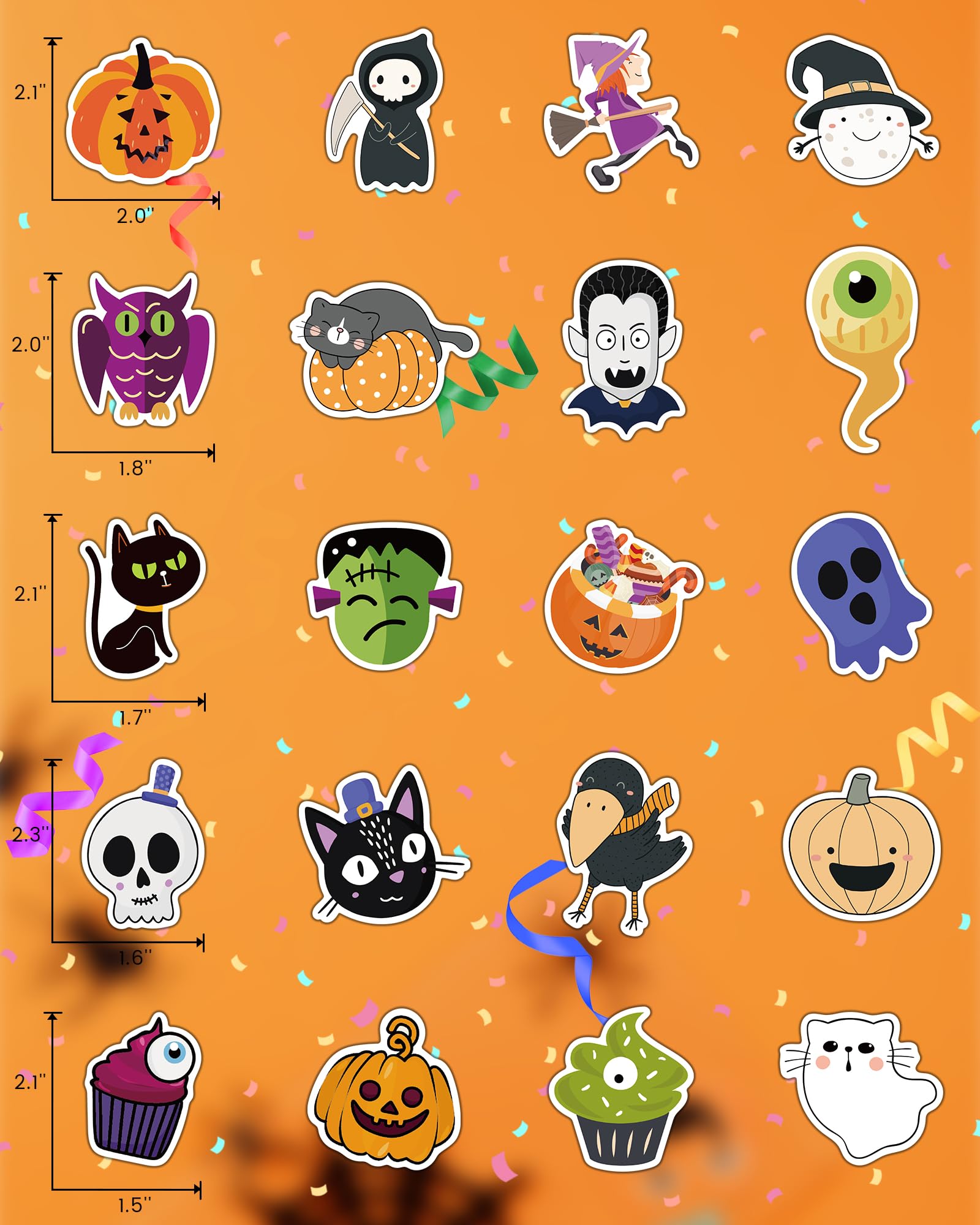 50 Autocollants Halloween En Vinyle - Décorations Amusantes Pour PC, Bouteille, Scrapbooking, Enfants Et Ados