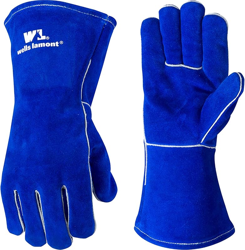 Wells Lamont Leather Welding Gloves, Split Cowhide, Kevlar Stitched, Medium | Split Cowhide Leather, Kevlar Stitching, Fully Lined, Heat Resistant, Safety Cuff, Reinforced Thumb
