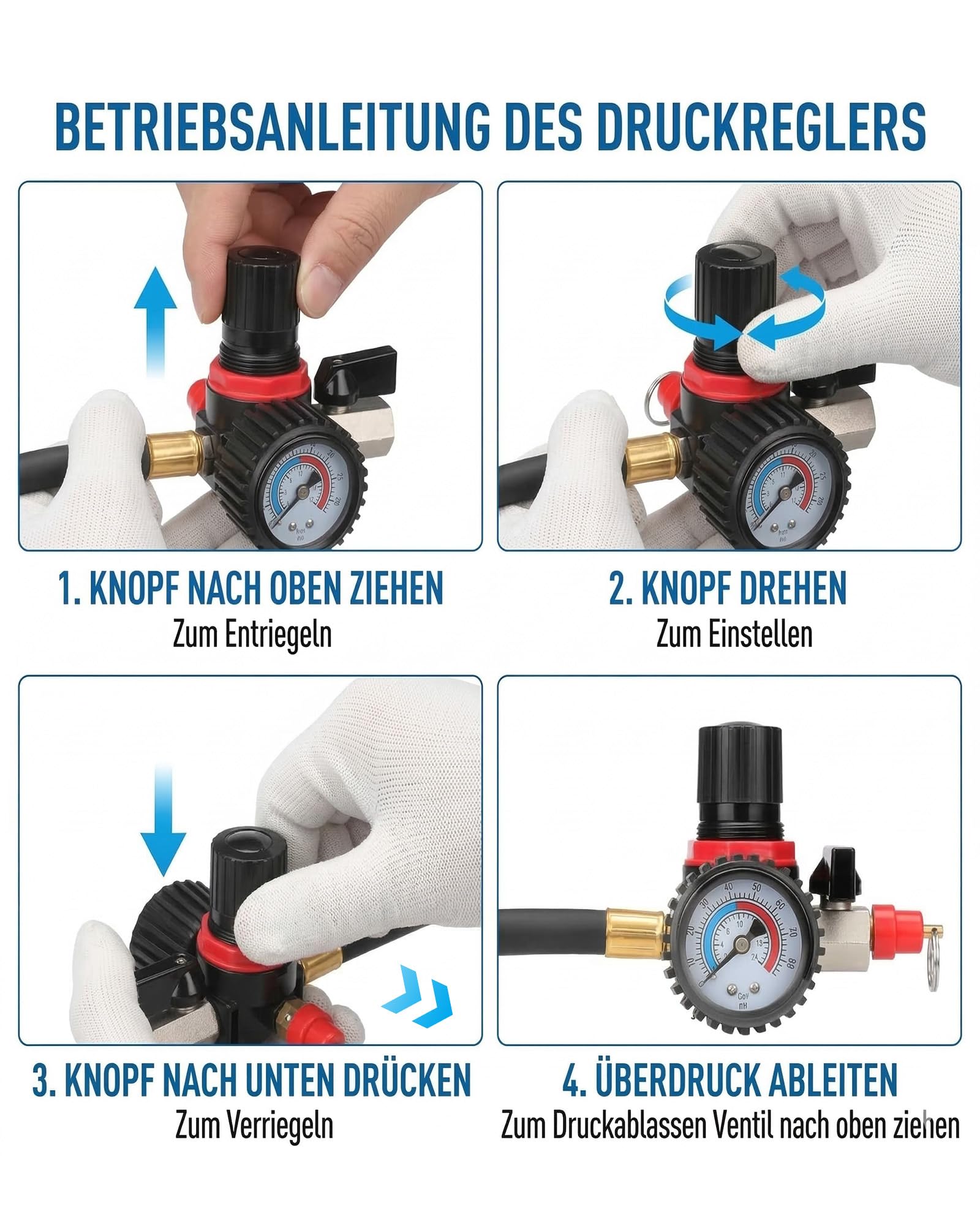 9tlg Turbolader Ladeluft System Adapter Satz: Turbo Boost Lecktester Boost-Lecktest-Kit mit Manometer für Ansaug und Ladeluftsystem PKW Transporter für Kfz Werkstatt und Mechaniker