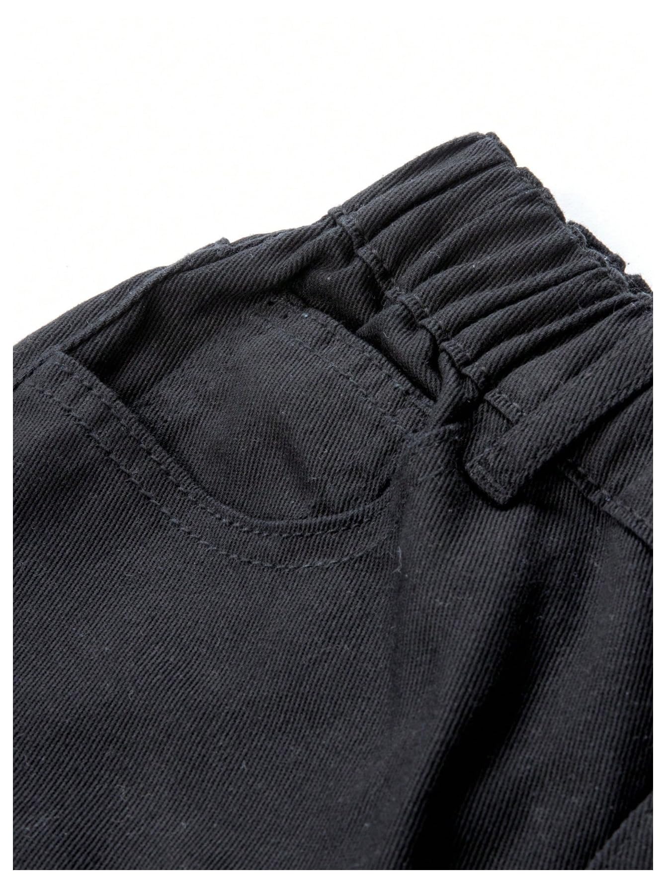 Floerns Jeans holgados Y2K con lazo y diamantes de imitación para niña, bonitos pantalones de mezclilla casuales con bolsillo