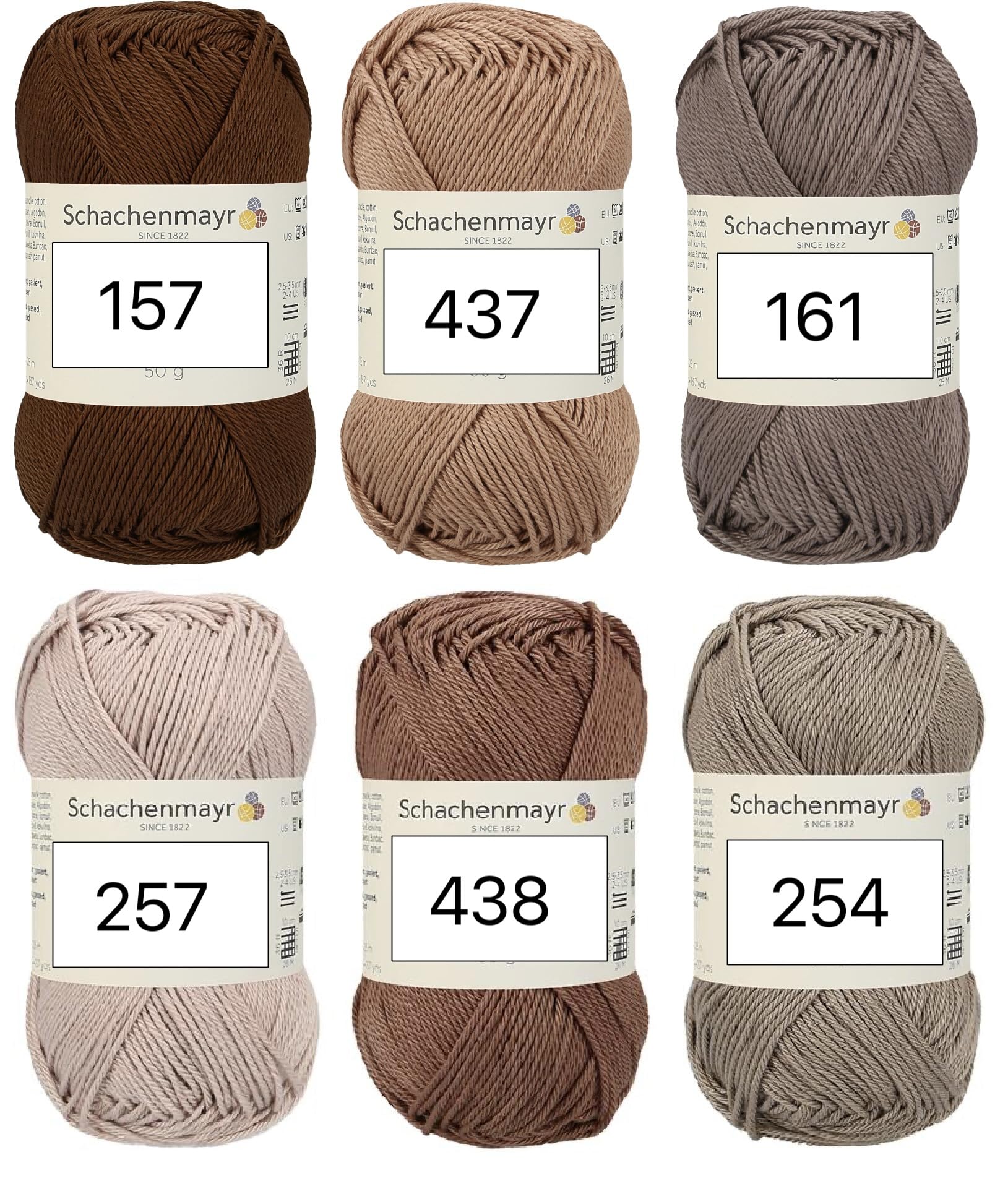 Schachenmayr Catania Originals 6 bolas de fio de algodão de cores