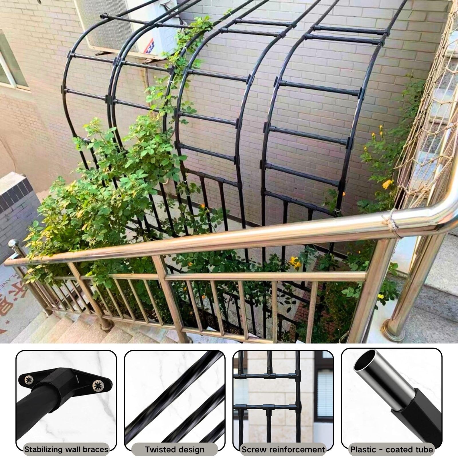 Eisen Gartenbogen Rankhilfe Rankhilfe für Kletterpflanzen 90B x 240H cm Wetterbeständige Outdoor Unterstützung für Rosen, Reben & Gartendekor Grüner Rahmen