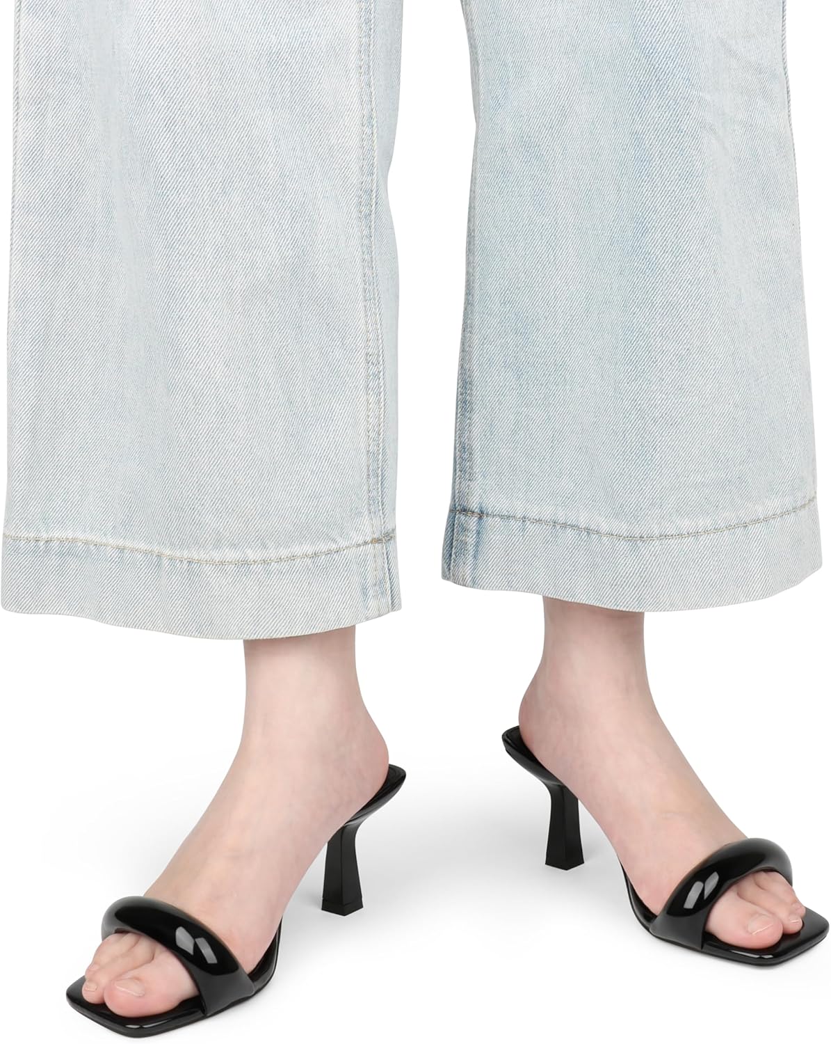 Cociy Women's High Heels Sandals Square Open Toe Heels Backless Slip on Heeled Mules for Party Wedding - Image 2