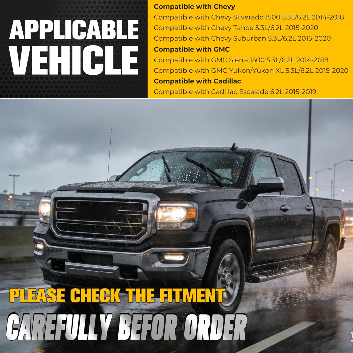 Aluminum Oil Catch Can 2014-2018 Compatible With Gmc Chevy Cadillac Sierra 1500 Silverado 1500 Suburban Yukon Escalade 5.3L 6.2L 3oz Oil Separator With Fuel Line