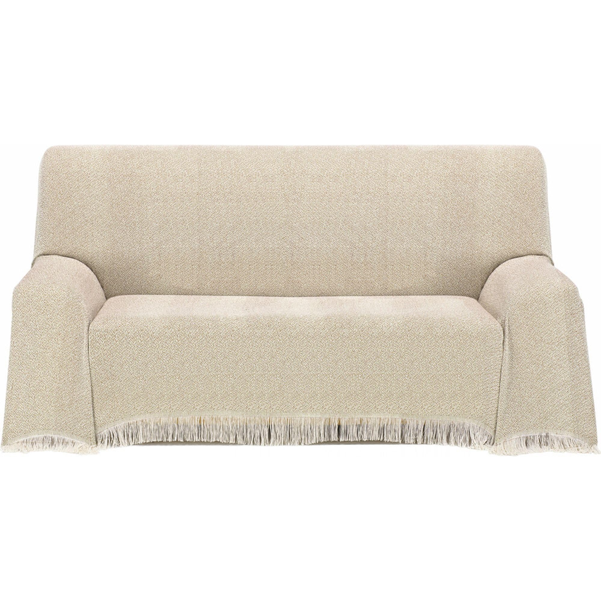 ECOMMERC3 | Multipurpose Bedspread Size 180 x 260 cm for Sofa or Bed – Multi-purpose Foulard Extra Soft Feel Beige