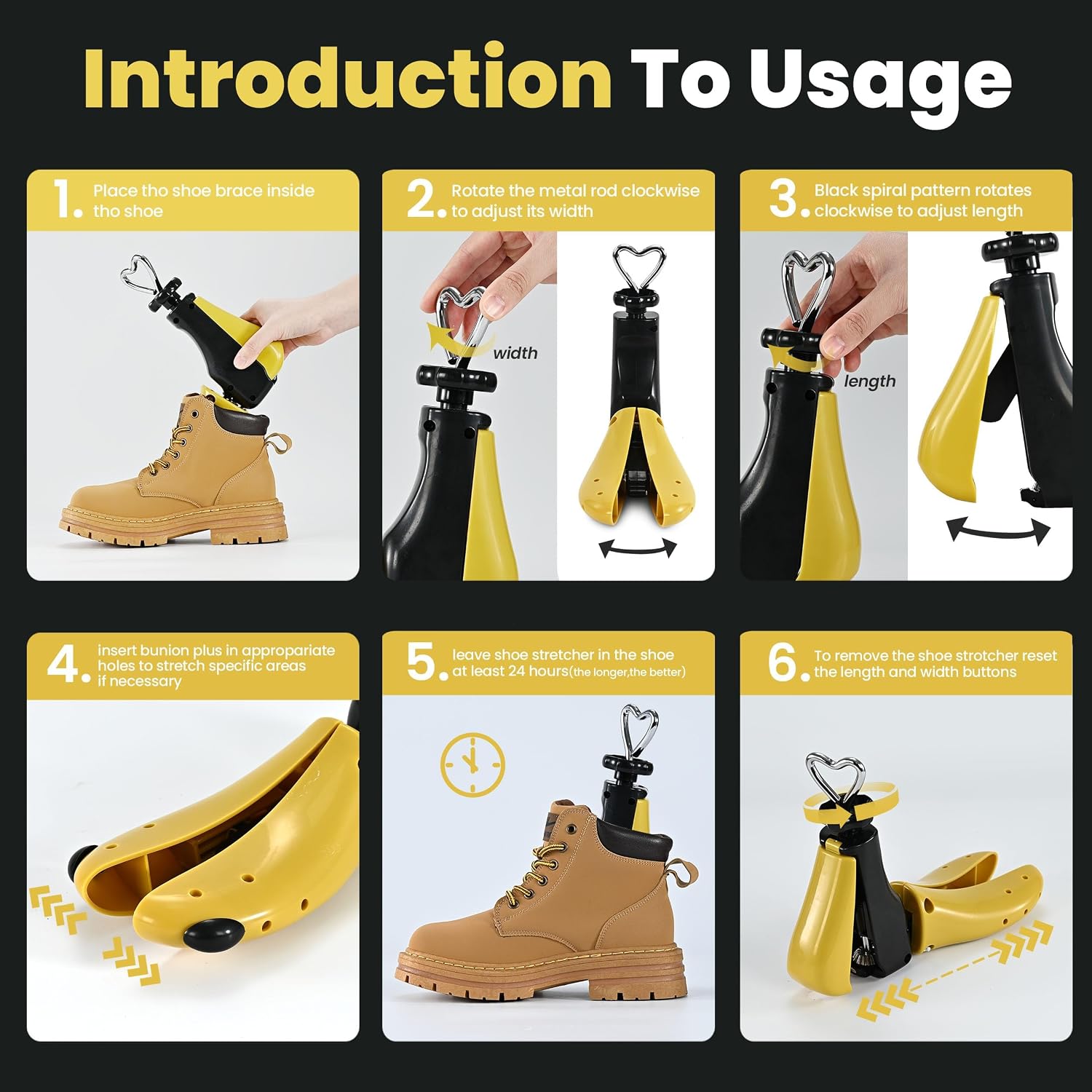 Shoe Stretcher For Women Men,Boot Stretcher Women Men,Shoe Expander Widener Stretch Length Width