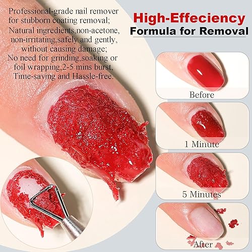 Miniatura 2 de LOUINSTIC 15 ml Quitaesmalte de uñas de gel  Quitaesmalte de gel profesional y rápido, quitaesmalte de gel sin acetona para uñas, remoción rápida de