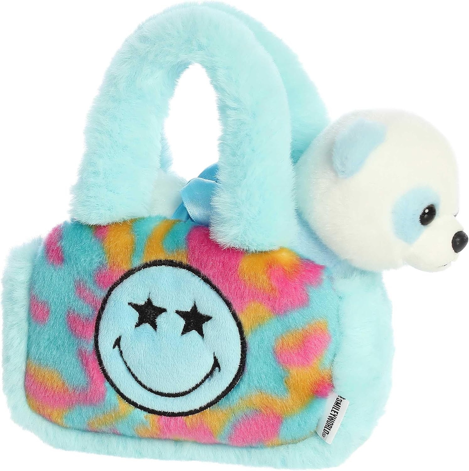 Aurora® Vibrant SmileyWorld® Fancy Pals™ Star Eyes Stuffed Animal - Eye-Catching Designs for Retro Decor - Toys for Bedrooms, Birthday Gifts, and Celebrations - Blue 8 Inches