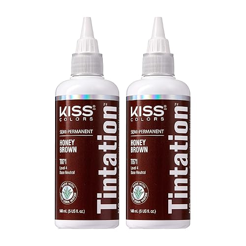 Vista 150 de Kiss Tintation Tratamiento de color semi-permanente para el cabello, 5.0 US fl oz (148 ml), rojo oscuro (Red Velvet)
