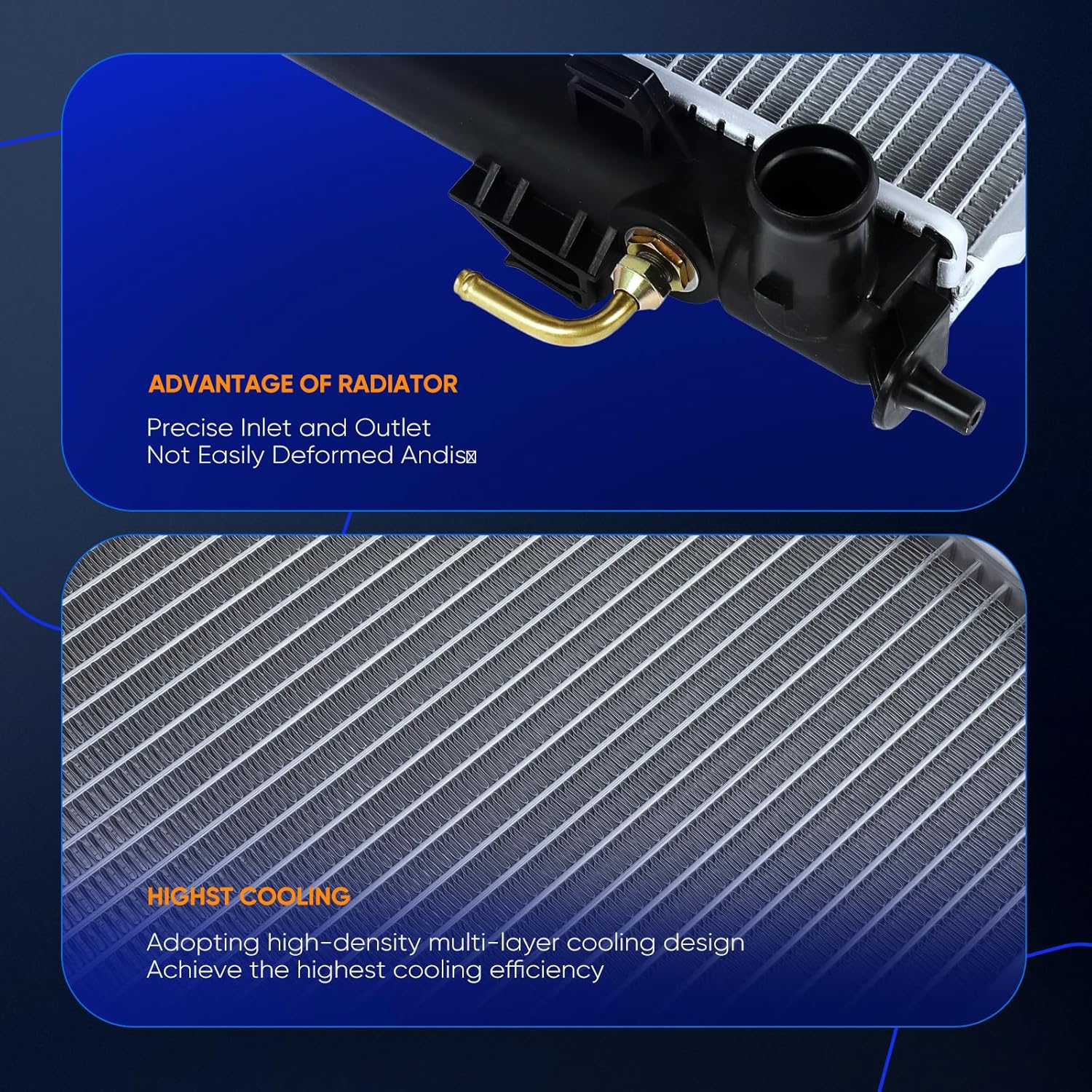 ECCPP Aluminum 2928 Radiator Replacement for 2007 2008 2009 2010 2011 2012 for Hyundai Elantra 2.0L 1975CC l4 GAS DOHC Naturally Aspirated Replace# CU2928, 8012928 Engine Coolant Radiator Assembly