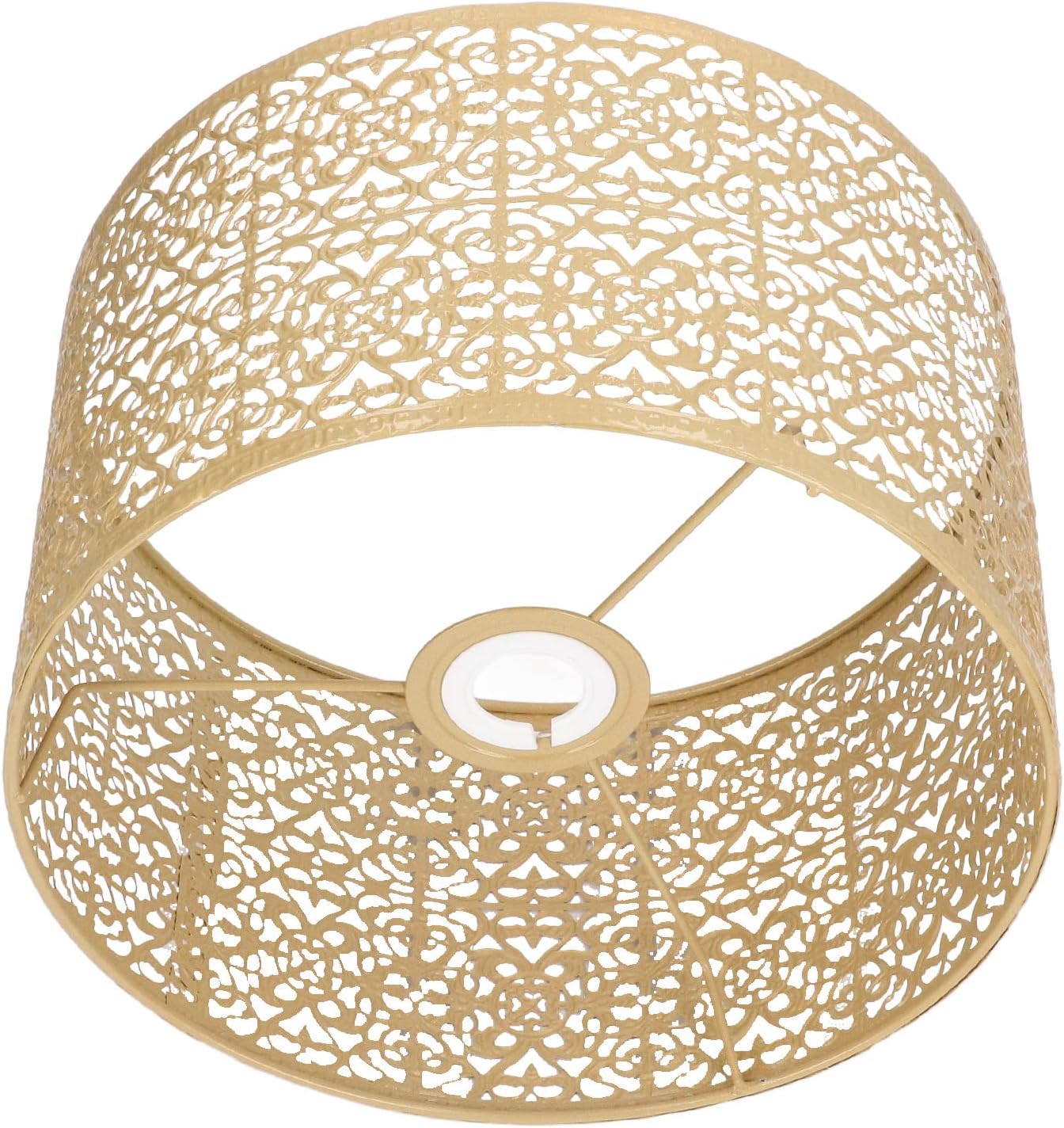 Metal Lamp Shade, Hollow Out Metal Lampshade E27 E14, Black Lampshades Lamp Cover Table Lamp Shade Wrought Iron Lamp Shade, Floor Lampshade (Gold)