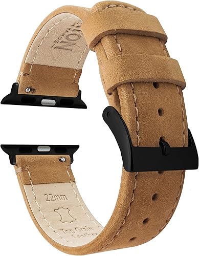 Miniatura 37 de Barton - Correa de cuero flor para reloj, de liberación rápida, anchos disponibles: 16mm, 18mm, 19mm, 20mm, 21mm 22mm, 23mm o 24mm Cuero y costuras