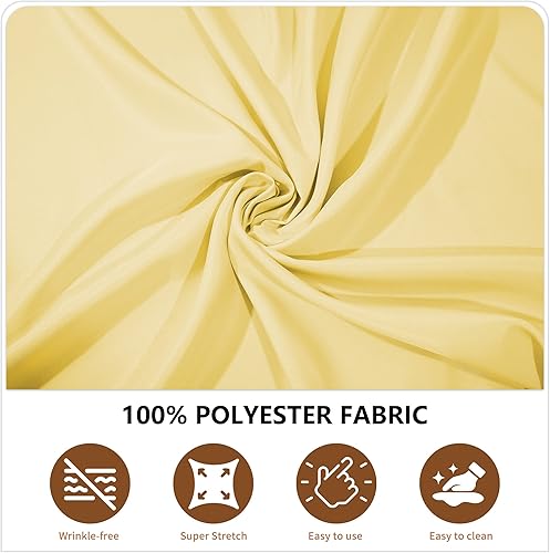 Miniatura 2 de Jieqier Mantel rectangular  60 x 84 pulgadas, color champán, mantel rectangular de poliéster lavable para mesa de 4 pies, resistente a las manchas y