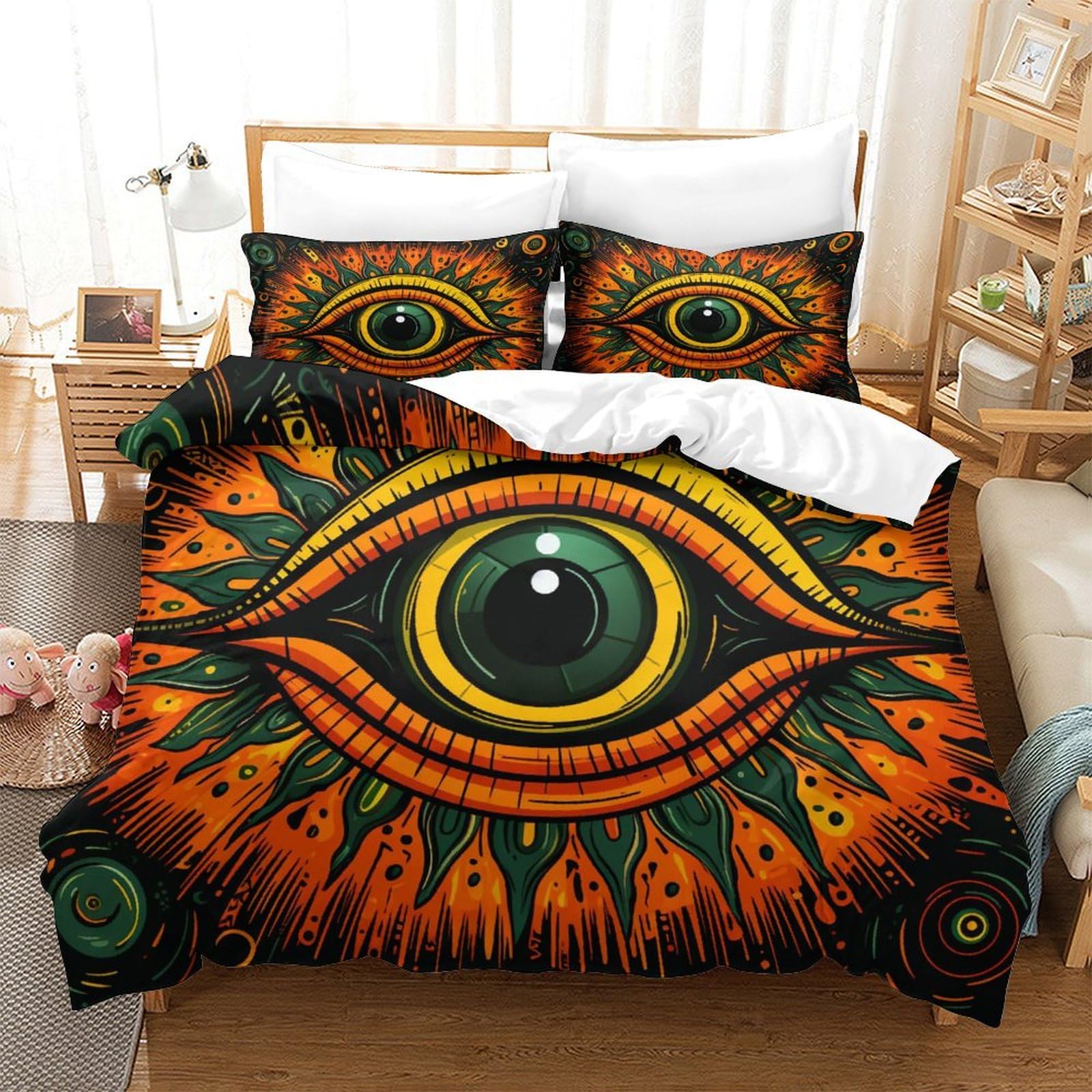 P1S9U7W5Y 3D Printed Artistic Eye Duvet Cover Set 3pcs Microfiber Mystical Eye Bedding Set King