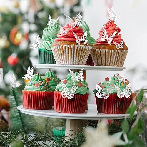 Miniatura 78 de SAOROPEB - Calcomanía 3D de mariposa que brilla en la oscuridad, 24 unidades, 3 tamaños, para decorar techo o pared, suministros de fiesta, 24