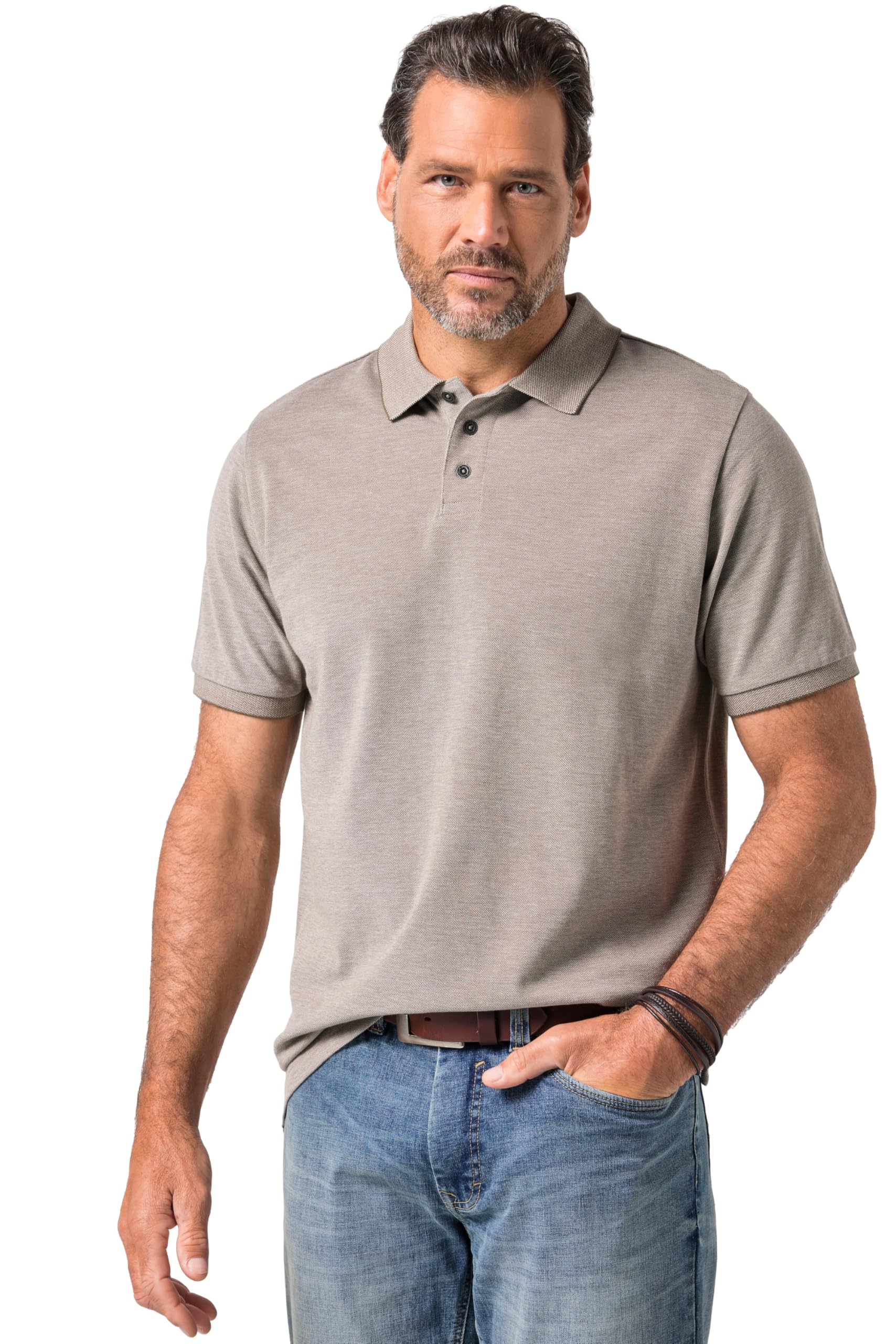 JP 1880 Herren große Größen Übergrößen Menswear L-8XL Poloshirt, Halbarm, Twotone-Piqué 844693