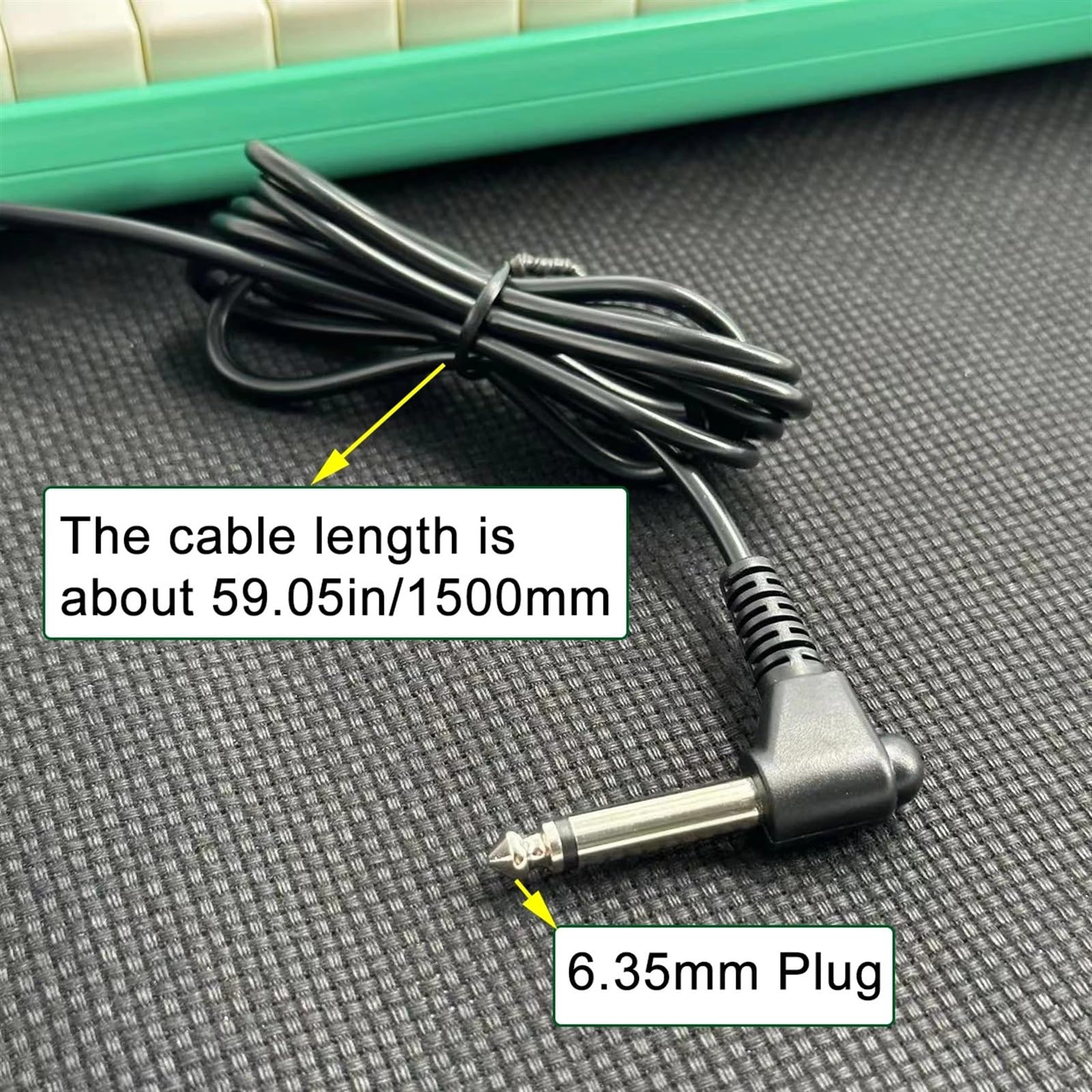 Digital Piano Sustain Pedal Synthesizer Midi Keyboards Dämpfer 6,35 mm Eingangsstecker mit Polaritätsschalter (Schwarz - 01)