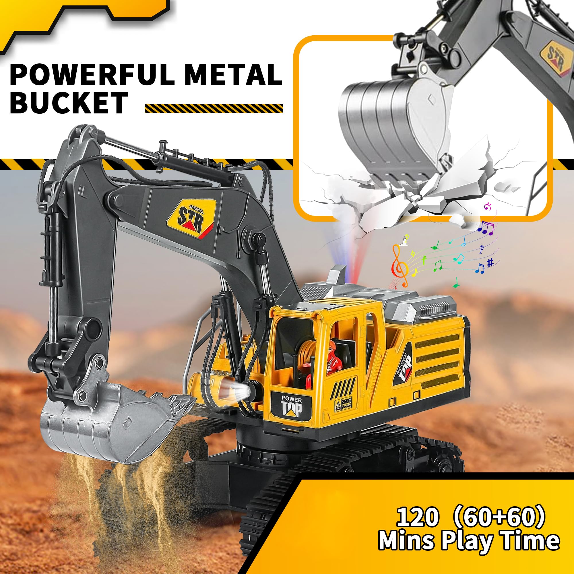 FUYLEY Remote Control Excavator Toy for Boys 1