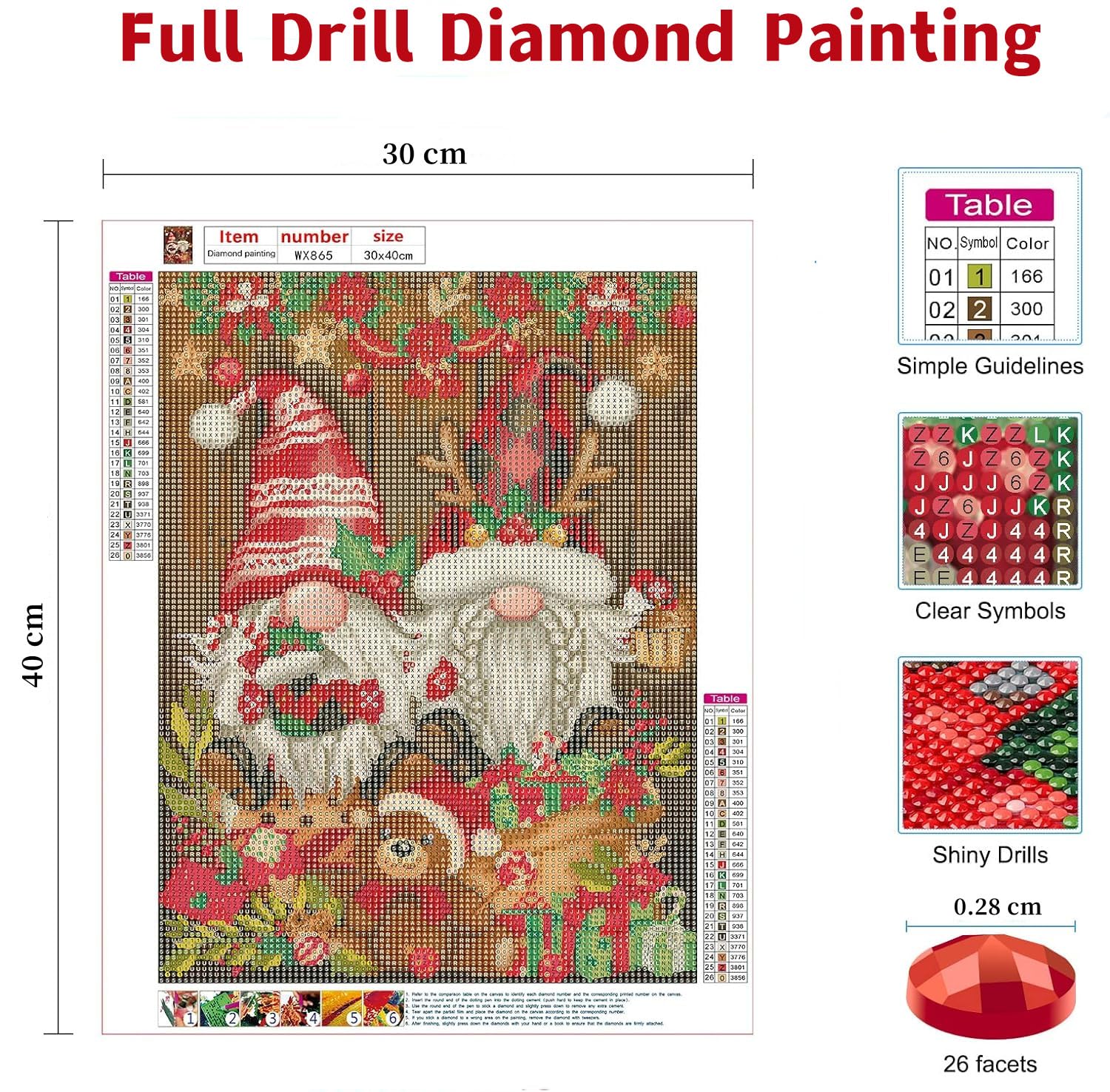 ZHAOMIMI Diamond Painting Set completo, 4 pezzi 5D pittura diamante con