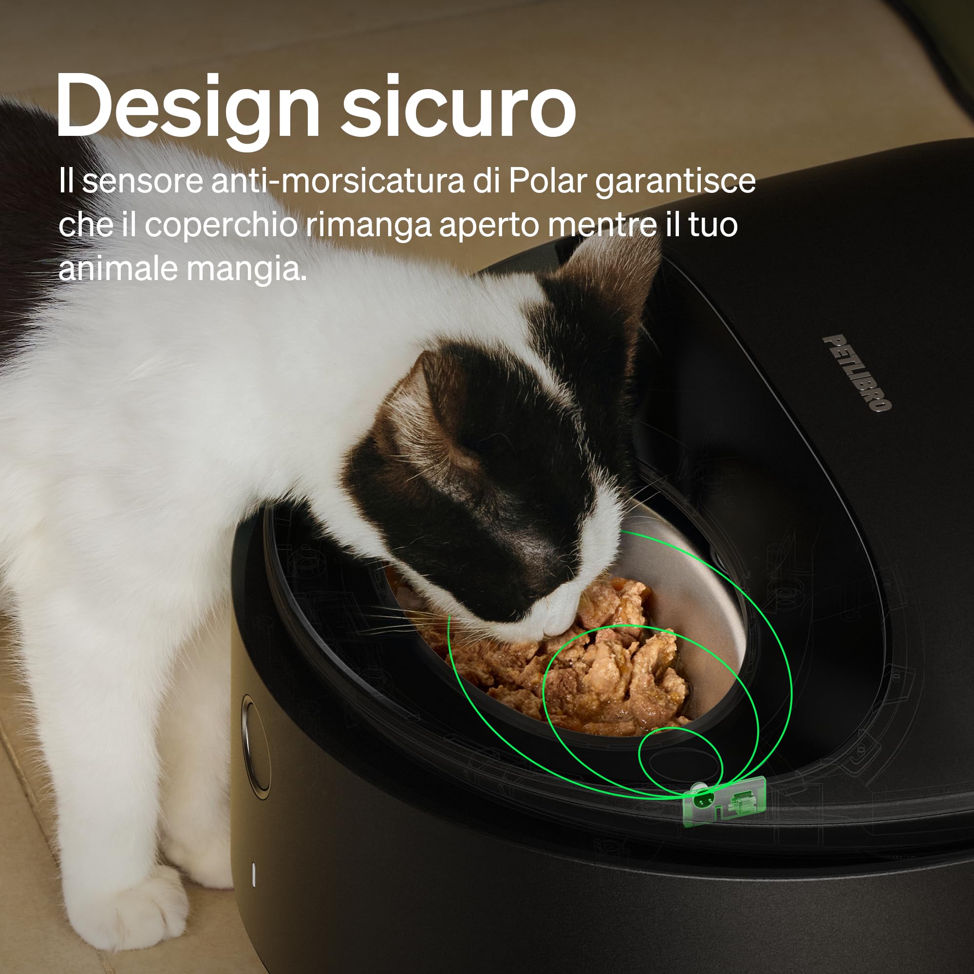 PETLIBRO Mangiatoia automatica per gatti con ciotola in acciaio inox lavabile in lavastoviglie, macchina per cibo umido con raffreddamento a semiconduttore, 2,4 GHz Wi-Fi Smart App, 3 giorni di vera