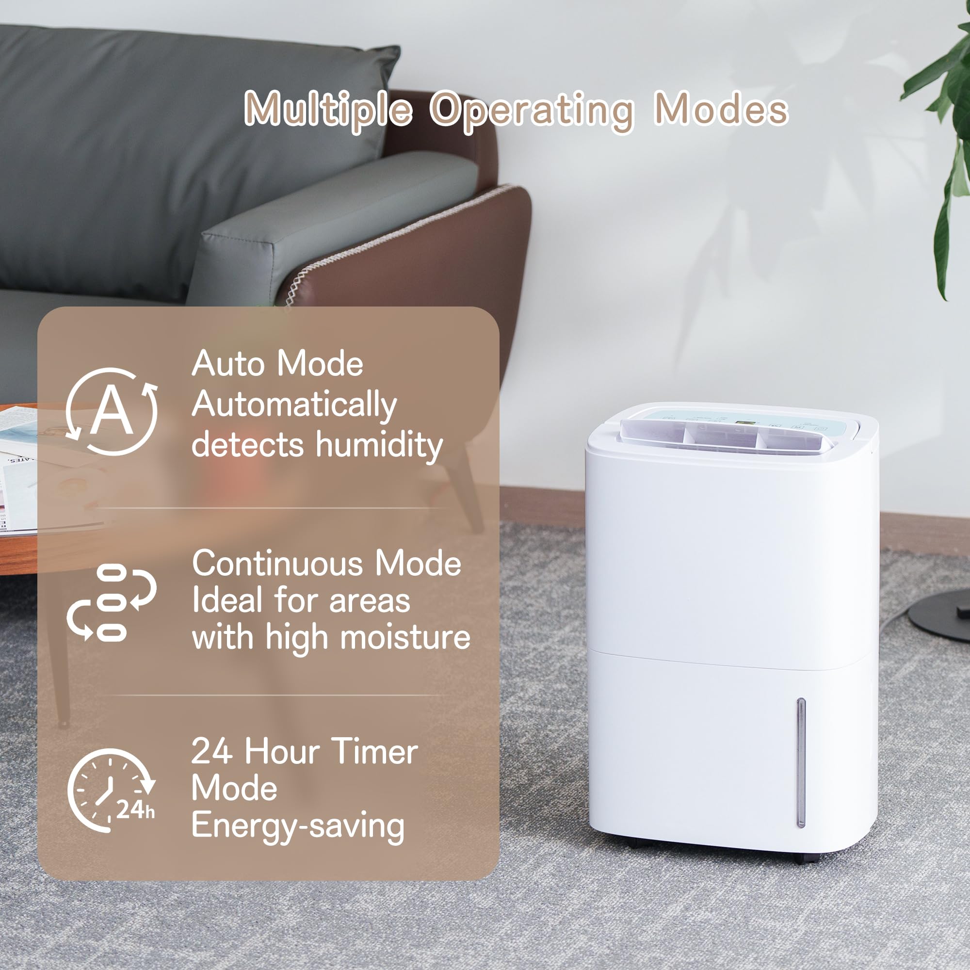 Kalopsia Deumidificatore Portatile 70L/Giorno: Elettrico Silenzioso 40dB con Igrostato Digitale & Timer｜Tubo di Scarico Continuo 2m per Cantina/Bagno/Camera da Letto fino a 150m² Compatto con Ruote